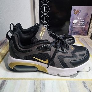 Nike Air Max 200 GS  Big Kids Black/Gold Active Sneakers Size 5 Womens 6.5